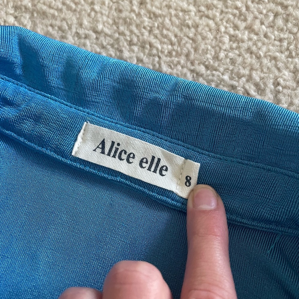 BLUE SHORT SLEEVE BUTTON UP DRESS - Picture 4 of 4